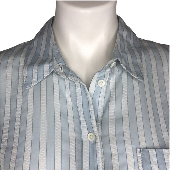 Treasure & Bond Blue and White Stripe Shirt - Size Small - Picture 3 of 10